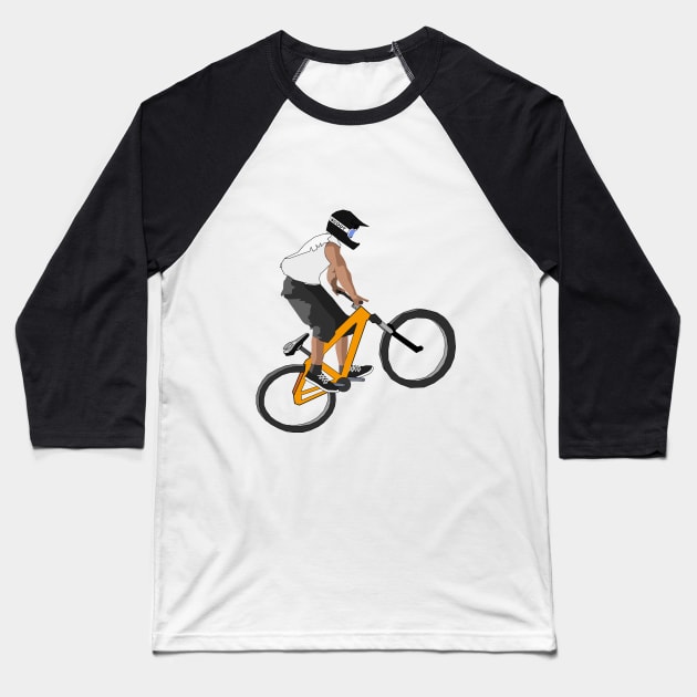 Bike Jump Baseball T-Shirt by redfishlondon